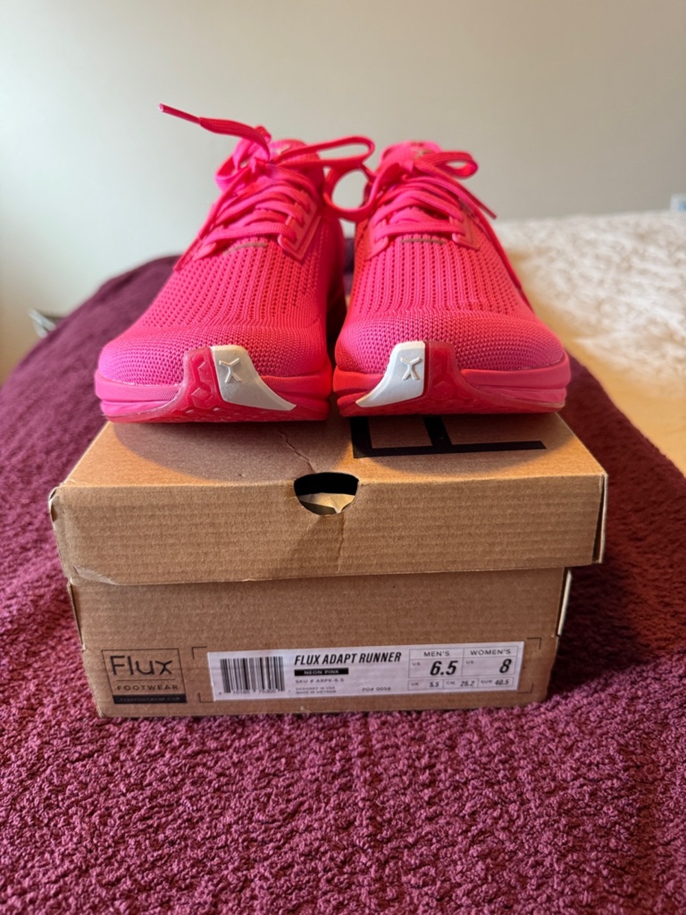 Flux Adapt Runner Women's Pink Knit Sneakers brand new in box!